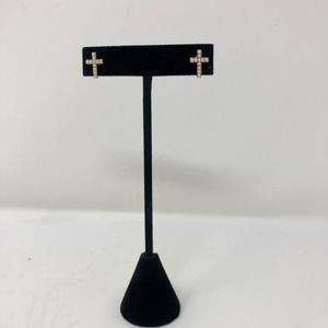 Cross faux pearl earrings